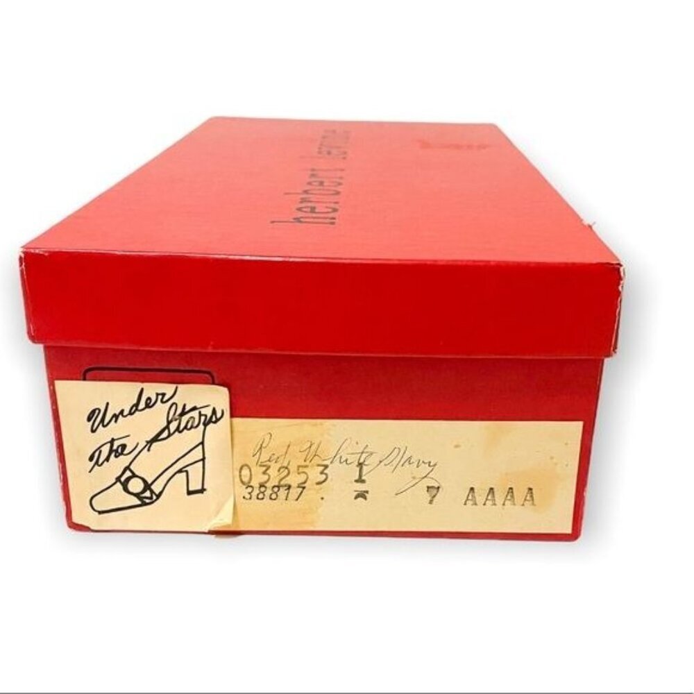 Vintage 1960s Herbert Levine Mod Patent Color Block Pumps Gold Orb Original Box - Picture 14 of 16